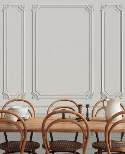 klassisk vintage off-white panelvegger tapetmaleri kalt Classic Panels for ganger og soverom klassisk vintage off-white panelvegger tapetmaleri kalt Classic Panels for ganger og soverom