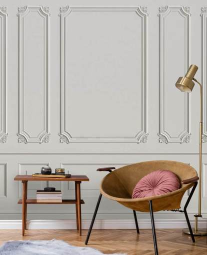 klassisk vintage råhvid panelvægge tapetmaleri kaldet Classic Panels til gange og soveværelser klassisk vintage råhvid panelvægge tapetmaleri kaldet Classic Panels til gange og soveværelser