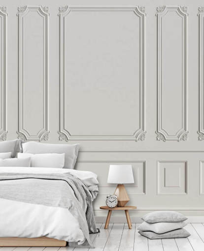 classic vintage off-white panel walls wallpaper mural called Classic Panels for hallways and bedrooms classic vintage off-white panel walls wallpaper mural called Classic Panels for hallways and bedrooms