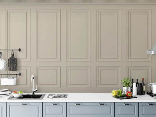 beige gekleurd paneelbehang