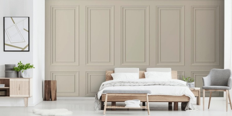beige farget panel tapet
