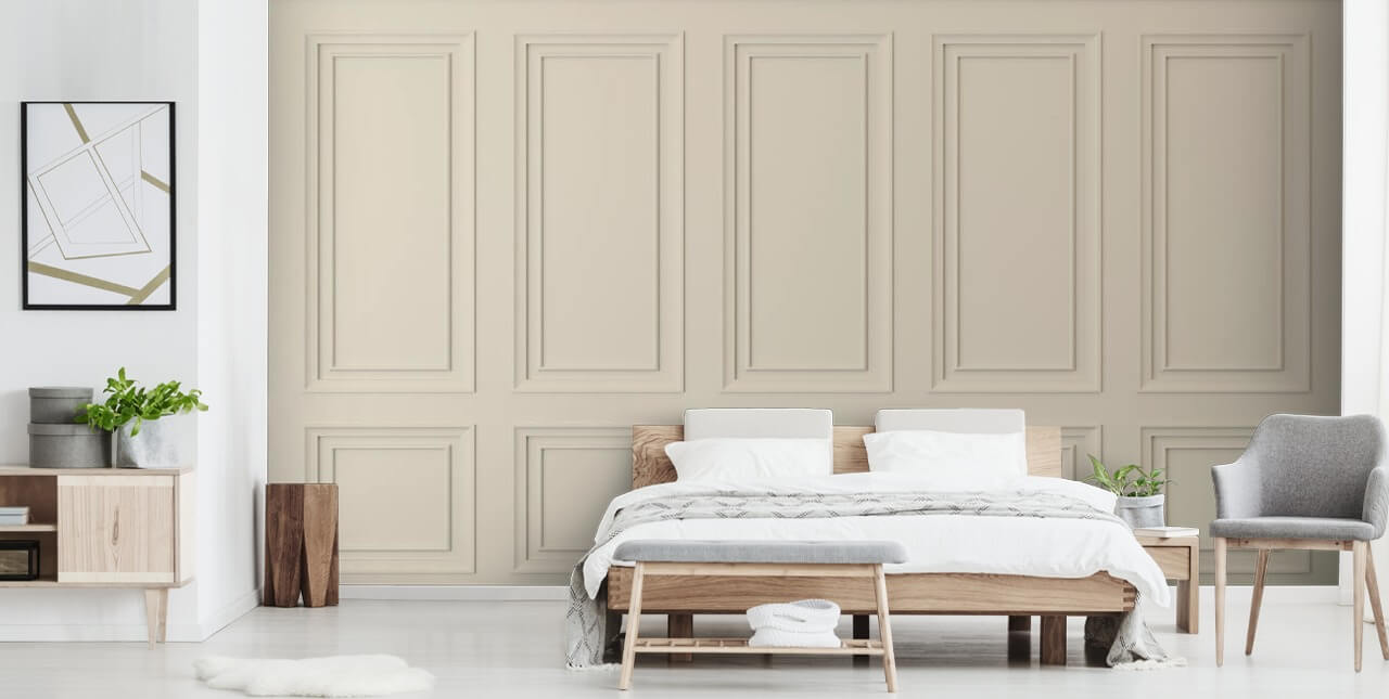beige farget panel tapet