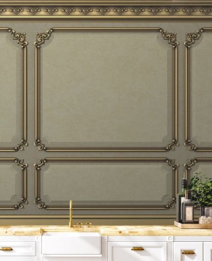 beige og gull farge panel tapet beige og gull farge panel tapet