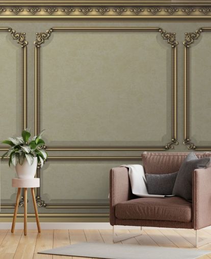 beige og gull farge panel tapet beige og gull farge panel tapet