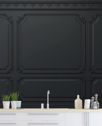off black panel wallpaper with antique detail off black panel wallpaper with antique detail