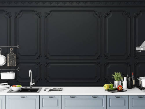 off sort panel tapet med antikke detaljer