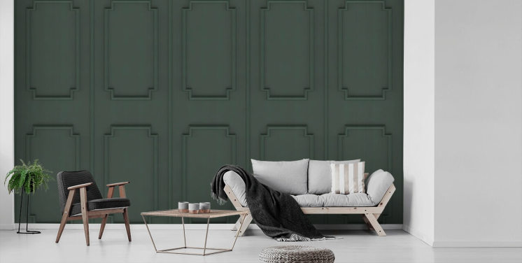 dark green panel wallpaper