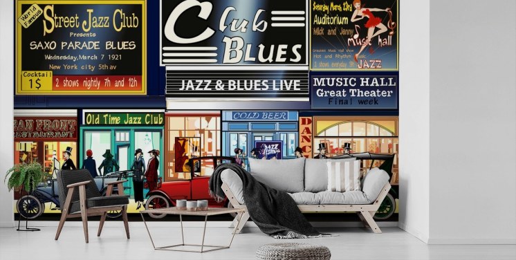 Alte New Yorker Musikhalle Fronten Tapete