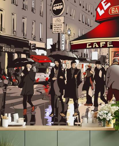 Rua em Paris no Night Mural Rua em Paris no Night Mural