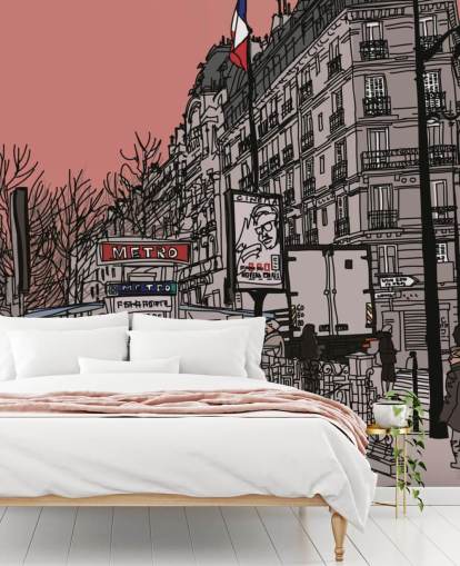 Paris Metro Station Retro Wallpaper Paris Metro Station Retro Wallpaper