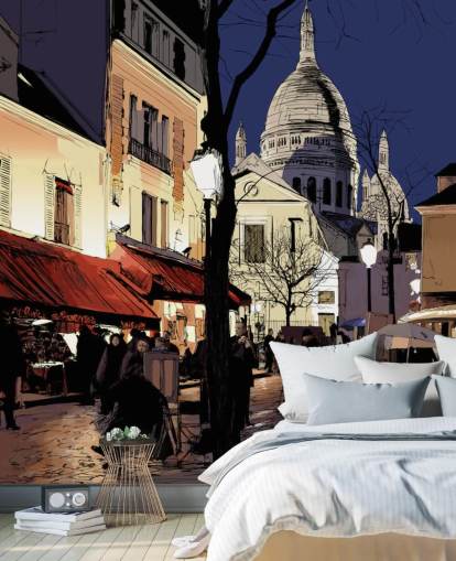 Abstrakte Pariser Straße Fototapete Abstrakte Pariser Straße Fototapete