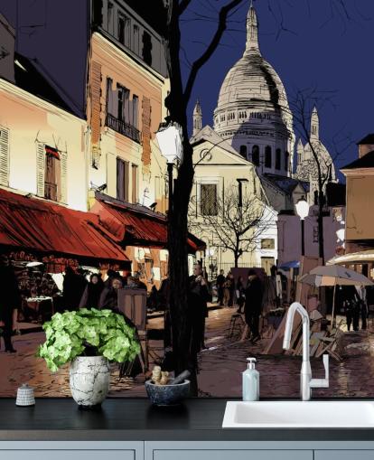 Abstrakt Paris Street väggmålning Abstrakt Paris Street väggmålning