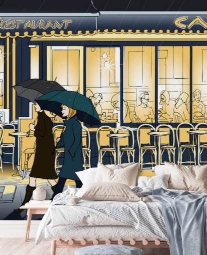 Blå og Gul Cafe Se Baggrund Blå og Gul Cafe Se Baggrund