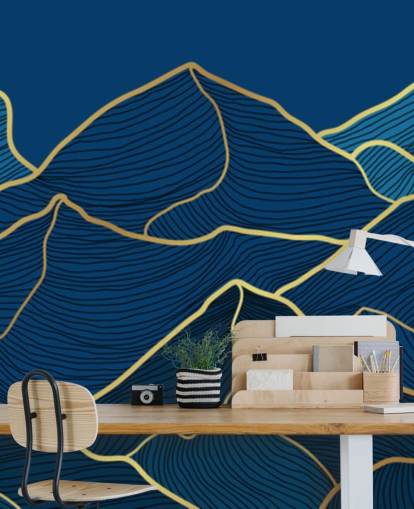 gold and navy blue line mountains wallpaper gold and navy blue line mountains wallpaper