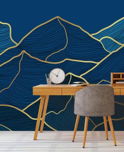 gold and navy blue line mountains wallpaper gold and navy blue line mountains wallpaper