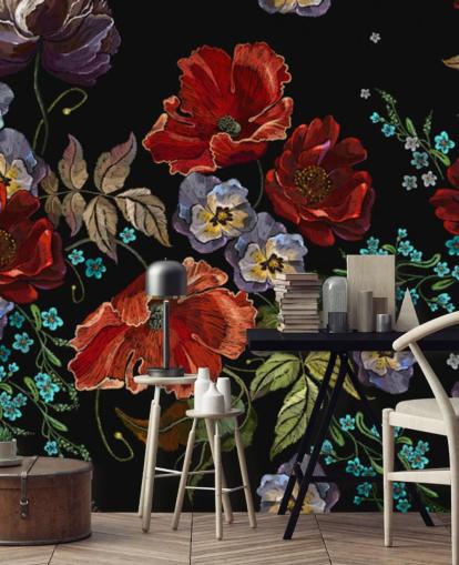 Coquelicots noirs Papier peint Poppy Coquelicots noirs Papier peint Poppy