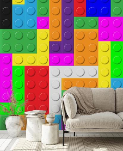 Färgglada tegelstenar Bakgrund Färgglada tegelstenar Bakgrund