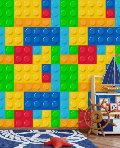 colourful custom lego wallpaper called Toy Bricks for child's bedroom or nursery colourful custom lego wallpaper called Toy Bricks for child's bedroom or nursery
