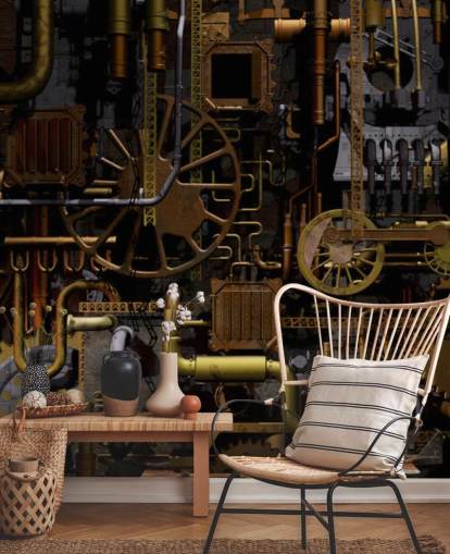 Papel de parede de engrenagens e rodas de máquina Papel de parede de engrenagens e rodas de máquina