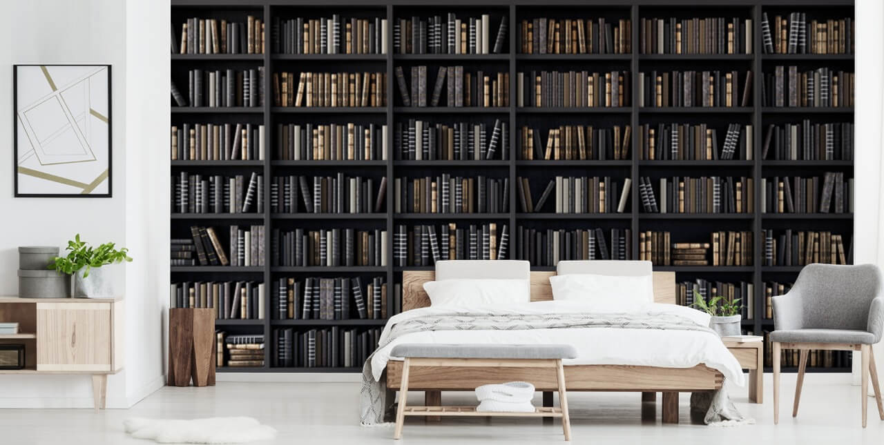 bibliothèque sombre cum fond d'écran