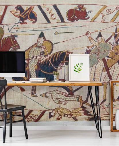 Bayeux gobeläng Norman invasion väggmålning Bayeux gobeläng Norman invasion väggmålning