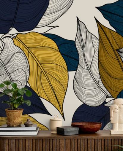 carta da parati blu scuro, bianco e giallo carta da parati blu scuro, bianco e giallo