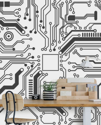 Circuit Board Gaming Wallpaper voor tienerslaapkamer Circuit Board Gaming Wallpaper voor tienerslaapkamer