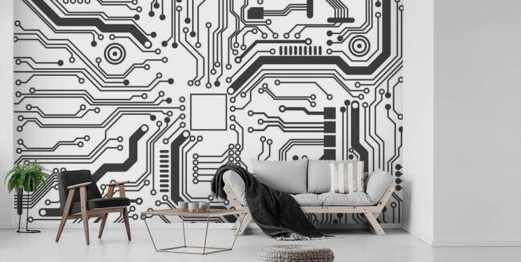 Circuit Board Gaming Bakgrunn for Teen Bedroom