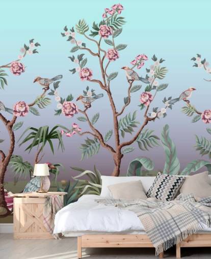 kirsikankukka ja lintu tapetti kirsikankukka ja lintu tapetti