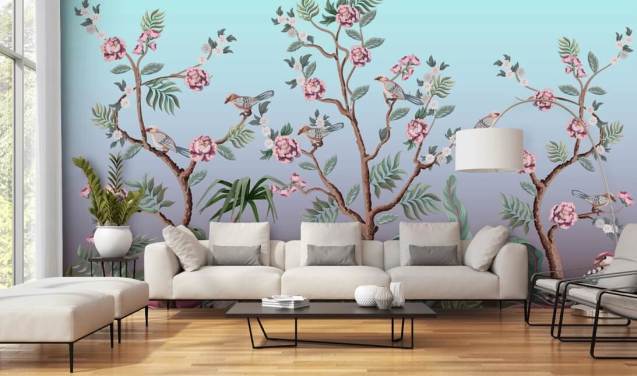 cherry blossom and bird wallpaper