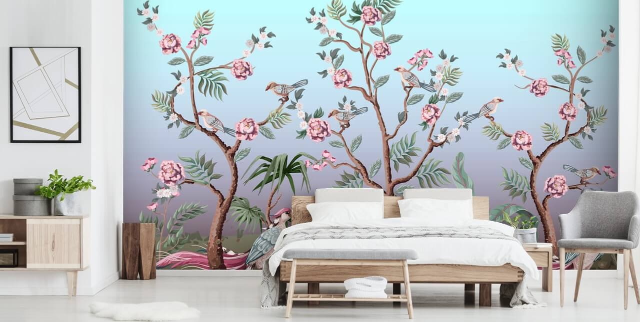cherry blossom and bird wallpaper