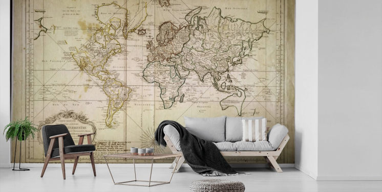 World Map Wallpaper & Wall Murals | Wallsauce US