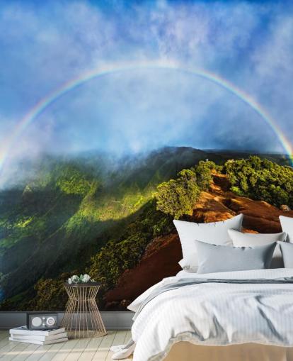 rocky mountain with a huge natural rainbow wall mural rocky mountain with a huge natural rainbow wall mural