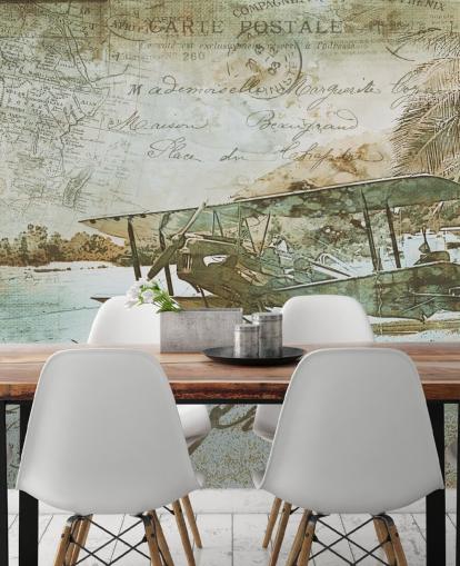 vintage illustration of an old fashioned aeroplane wallpaper vintage illustration of an old fashioned aeroplane wallpaper