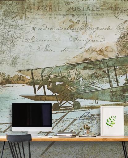 illustration vintage d'un papier peint d'avion à l'ancienne illustration vintage d'un papier peint d'avion à l'ancienne