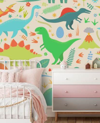 papel de parede colorido de dinossauros de desenhos animados papel de parede colorido de dinossauros de desenhos animados