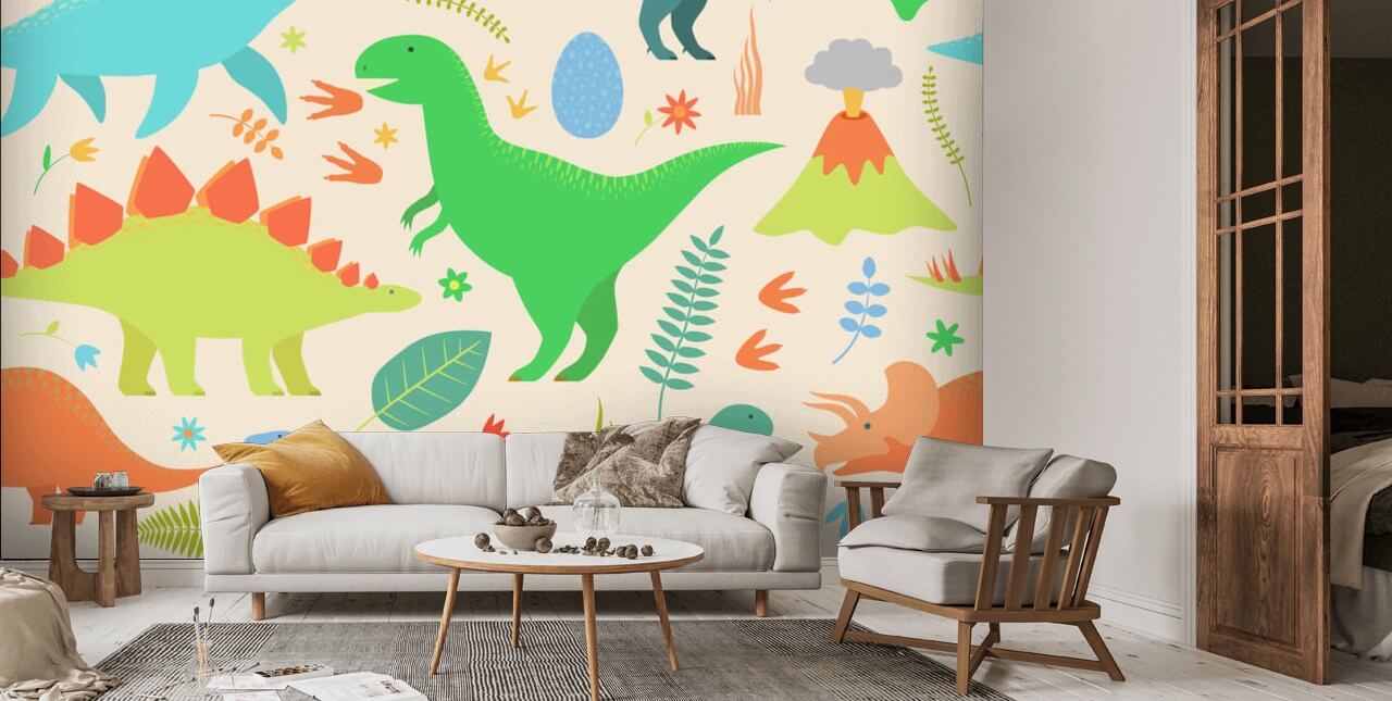Cute Colorful Cactus Wallpaper Mural | Hovia