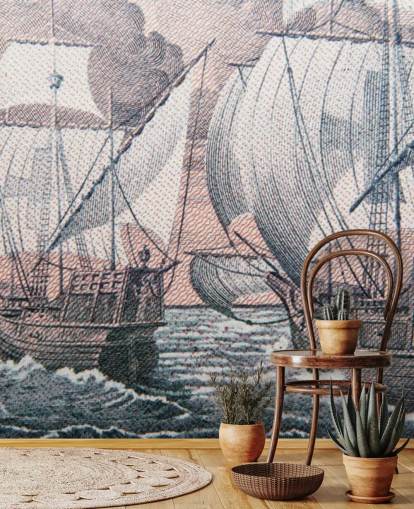 Christopher Columbus - Niña Pinta & Santa Maria Wall Mural Christopher Columbus - Niña Pinta & Santa Maria Wall Mural