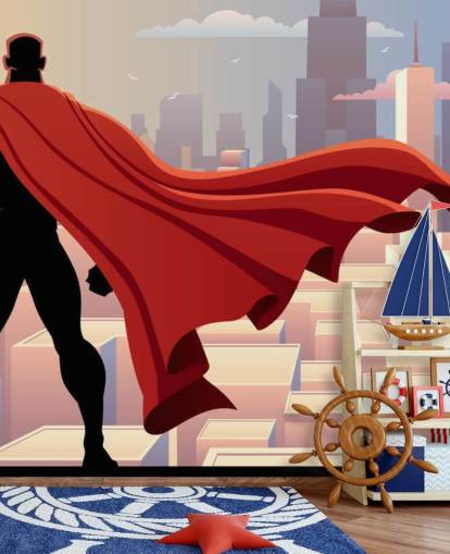 Sfondo di supereroi che guardano la città Sfondo di supereroi che guardano la città