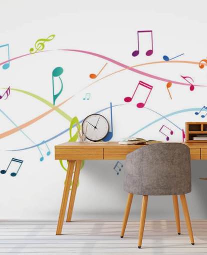colourful customisable music wall mural called Colourful Music Notes for music classrooms colourful customisable music wall mural called Colourful Music Notes for music classrooms