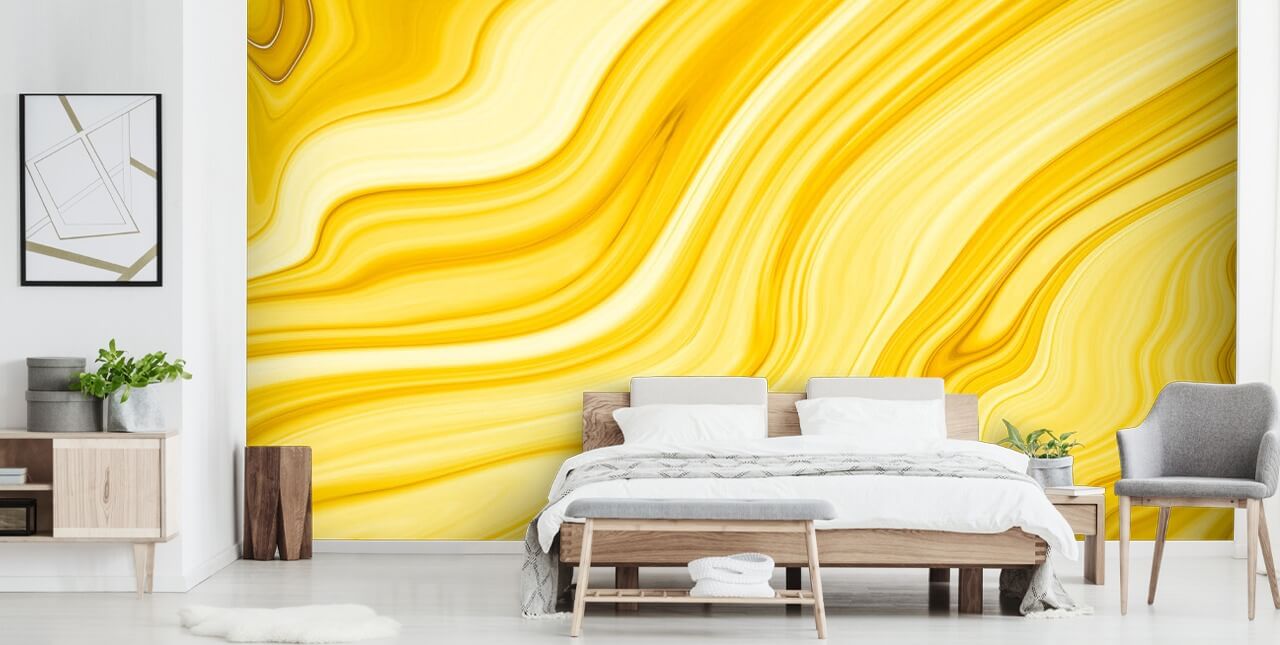 papier peint géode en marbre jaune