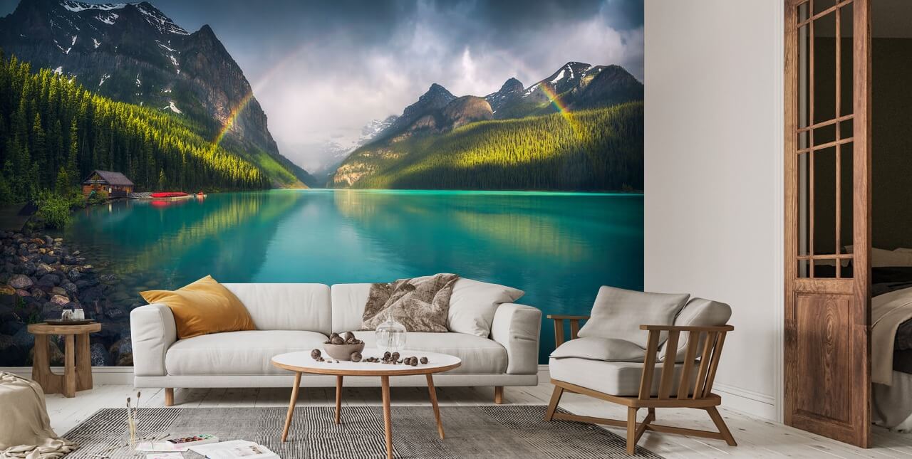 Rainbow Lake Wallpaper | Wallsauce UK