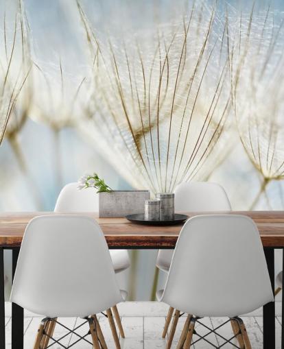 Tapeten-Wandbild mit weißem Löwenzahn namens Abstract Dandelion für Lounges, Küchen und Badezimmer Tapeten-Wandbild mit weißem Löwenzahn namens Abstract Dandelion für Lounges, Küchen und Badezimmer