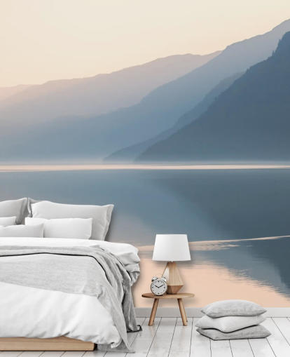 tåkete fortsatt innsjø og fjell tapet tåkete fortsatt innsjø og fjell tapet