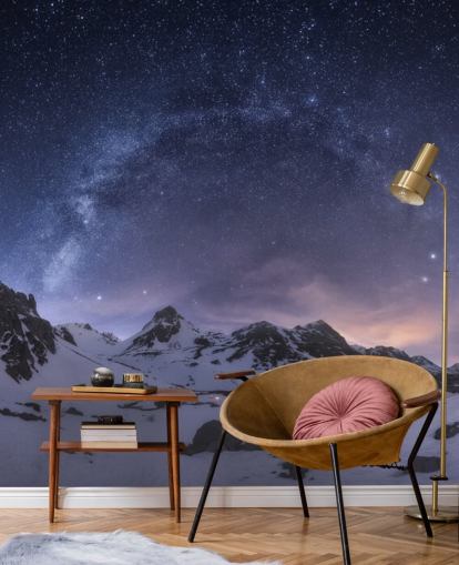 snowy mountains with starry sky wallpaper snowy mountains with starry sky wallpaper