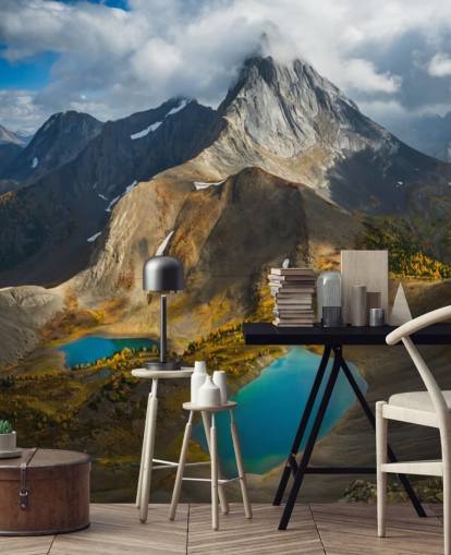 kanadischer Berg im Herbst mit Seen Tapete kanadischer Berg im Herbst mit Seen Tapete