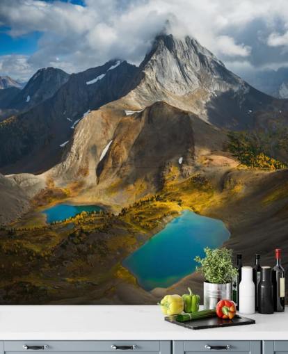 canadian mountain in fall with lakes wallpaper canadian mountain in fall with lakes wallpaper