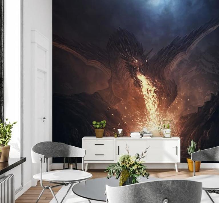 Dragon on the Rock – affordable wall mural – Photowall