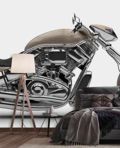 Silver Chopper Motorbike Wallpaper Mural Silver Chopper Motorbike Wallpaper Mural