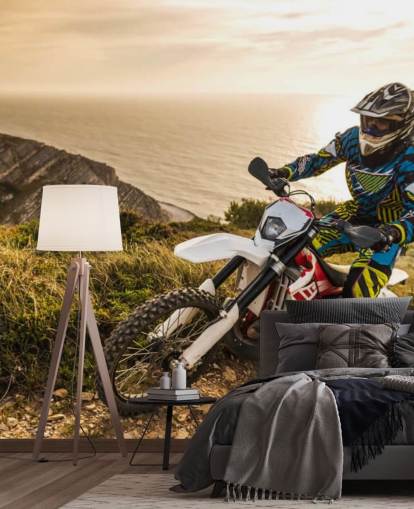 customisable off road motorbike rider wall mural called Enduro Biker customisable off road motorbike rider wall mural called Enduro Biker